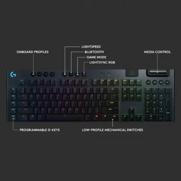 Logitech G915 LIGHTSPEED Wireless RGB Mechanical Gaming Keyboard prix maroc