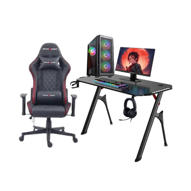 Setup Complet Gamer Maroc – Ryzen 7 5700X / RTX 3060 / Écran 100Hz / Chaise & Bureau RGB
