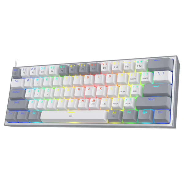 Redragon K617 Fizz 60% RGB Red Switches (Gray/White) – Le clavier compact et ultra-performant disponible au Maroc chez pcportablemaroc.com