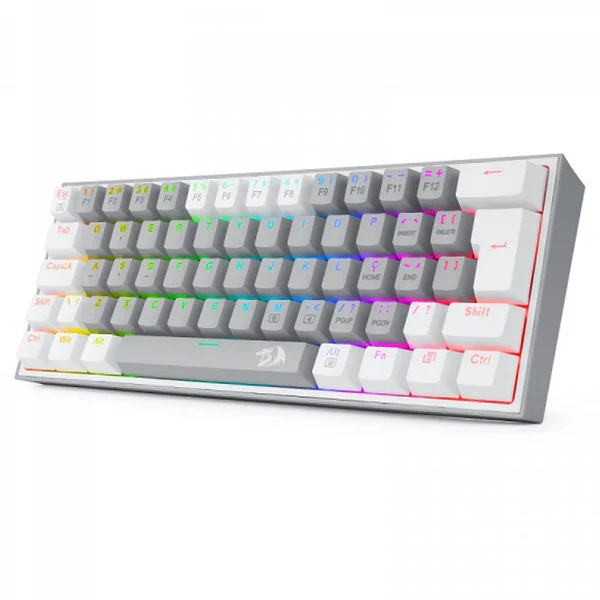 Redragon K617 Fizz 60% RGB Red Switches (Gray/White) – Le clavier compact et ultra-performant disponible au Maroc chez pcportablemaroc.com