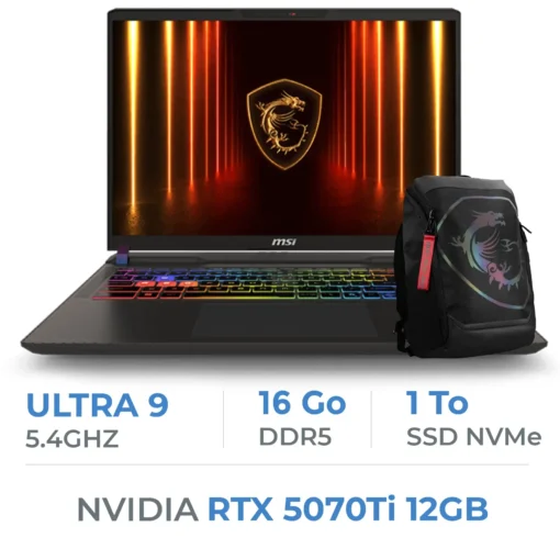 MSI Vector 16 HX AI A2XWIG-418MA – Ultra 9-275HX / RTX 5070 Ti / 240Hz / Win11 – PC Gamer Maroc