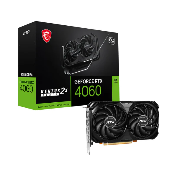 MSI GeForce RTX 4060 VENTUS 2X BLACK OC 8GB GDDR6 : performance et fiabilité au Maroc