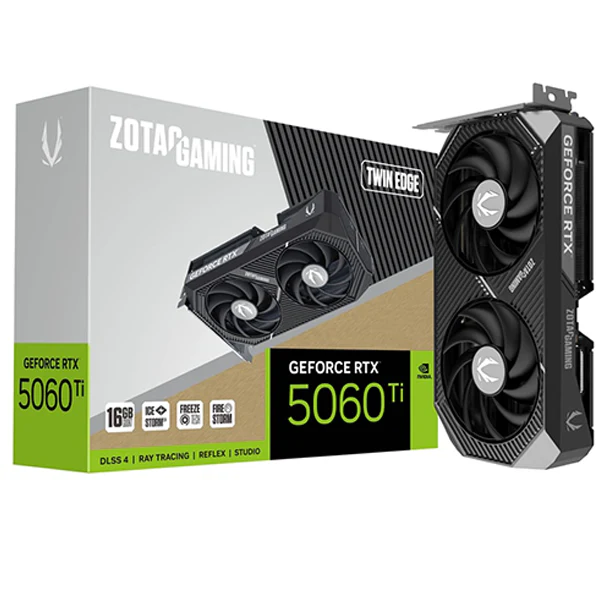 ZOTAC GAMING GeForce RTX 5060 Ti 16 GO Twin Edge – Une puissance graphique maîtrisée pour les gamers exigeants